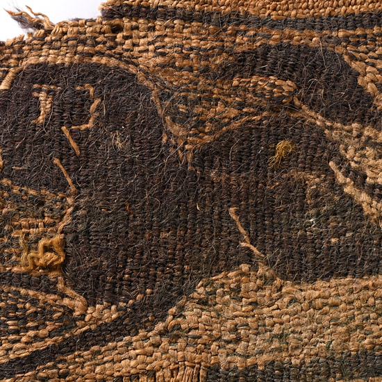 Egyptian Coptic Textile Fragment of a Clavus from a Tunic with Embroidered Lion