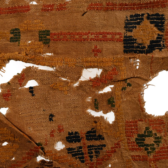 Egyptian Coptic Wall Tapestry Textile Fragment with Geometric Ornament