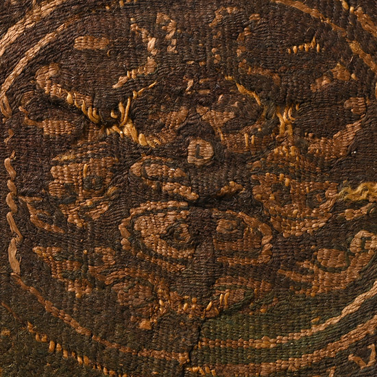 Egyptian Coptic Tunic Textile Fragment of an Orbiculus with Facing Military Horsemen