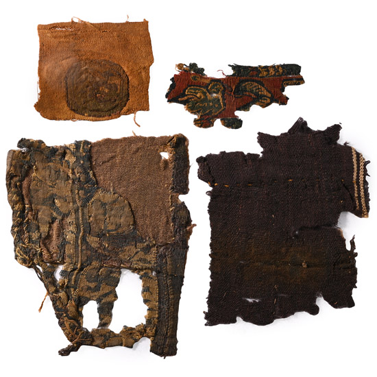 Egyptian Coptic Tunic Textile Fragments of Segmenta and Orbiculus with Geometric Decoration