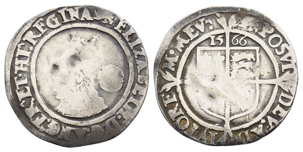 England. Tudor, Elizabeth I AR Sixpence.
