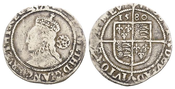 England. Tudor, Elizabeth I AR Sixpence.