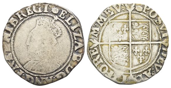 England. Tudor, Elizabeth I AR Shilling.
