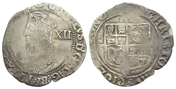 England. Stuart, Charles I AR Shilling.