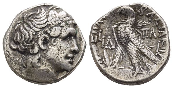 Ptolemaic Kingdom of Egypt, Cleopatra VII Thea Neotera and Ptolemy XV Caesarion AR Tetradrachm.