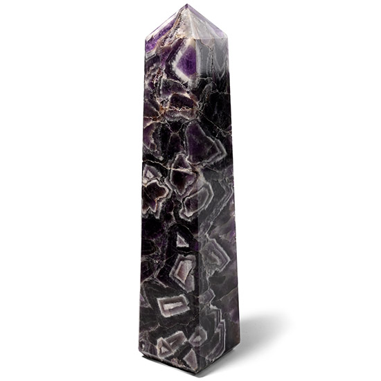 Chevron Amethyst Crystal Obelisk