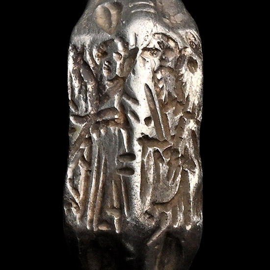 The Loders Medieval Silver-Gilt Iconographic Ring with Saint Christopher and Christ