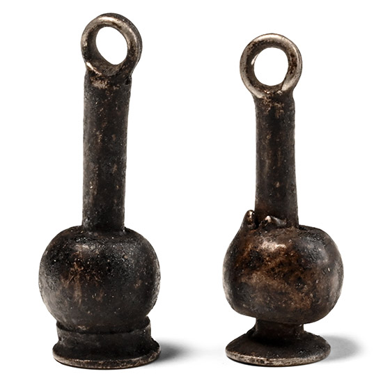 Egyptian Silver Poppy Amulet Pair