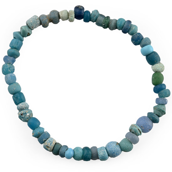 Roman Light Blue Glass Bead Bracelet