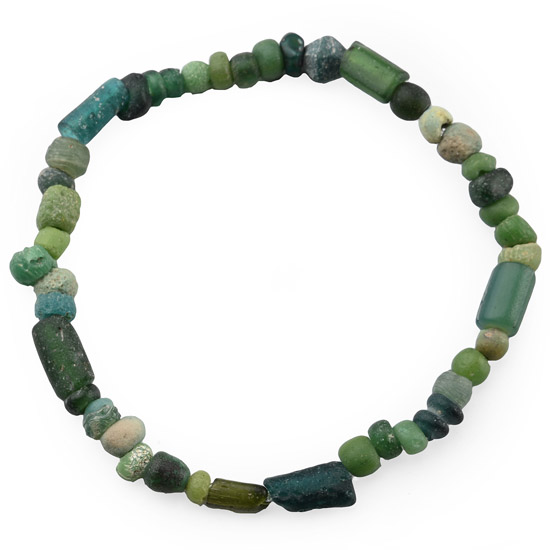 Roman Green Glass Bead Bracelet