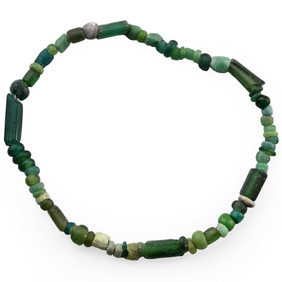 Roman Green Glass Bead Bracelet