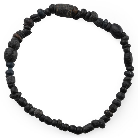 Roman Black Glass Bead Bracelet