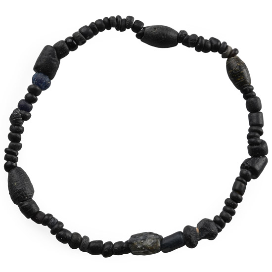 Roman Black Glass Bead Bracelet