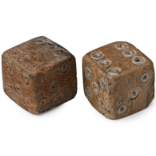 Roman Bone Gaming Dice Pair