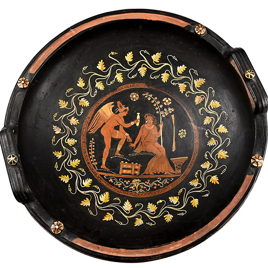 Very Large Greek Terracotta Kylix with Mythological Scene Attributed to the Darius Painter and His Circle