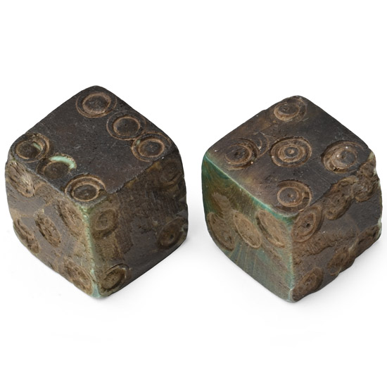 Roman Bone Gaming Dice Pair