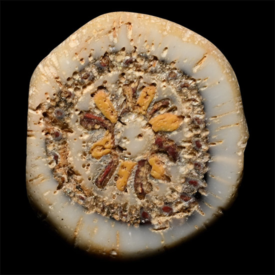 Roman Mosaic Glass Wheel Bead