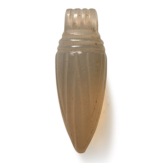 Egyptian Chalcedony Fluted Fruit Amulet