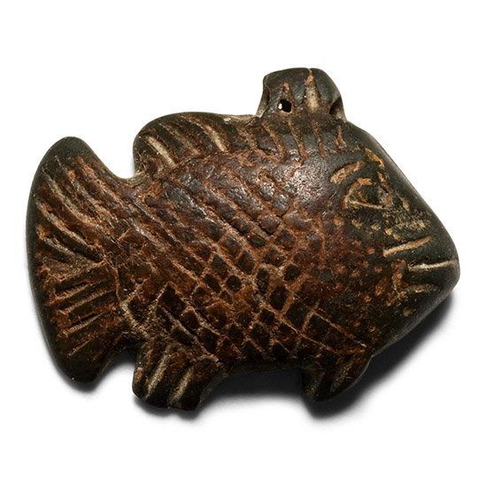 Egyptian Brown Stone Fish Amulet