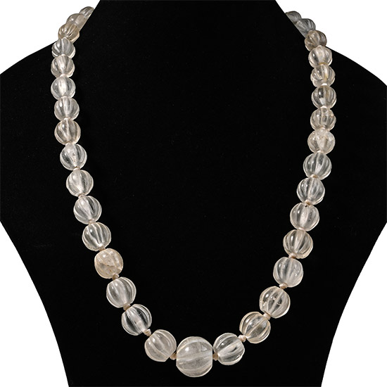 Rock Crystal Melon Bead Necklace