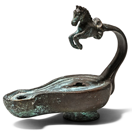 Roman Bronze Oil Lamp of the Grand Tour