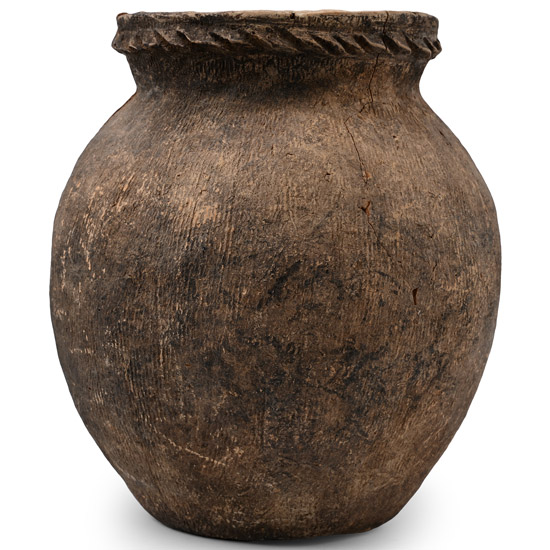 Chinese Textured Leather Terracotta Jar