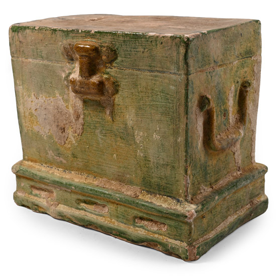 Chinese Ming Green Glazed Treasure Chest Model
