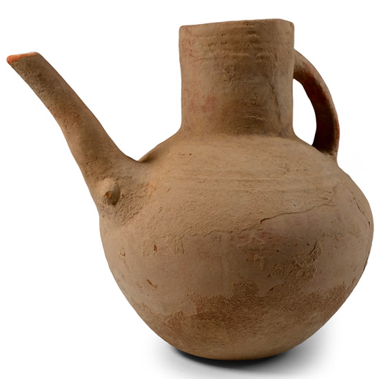 Luristan Terracotta Handled Pouring Vessel