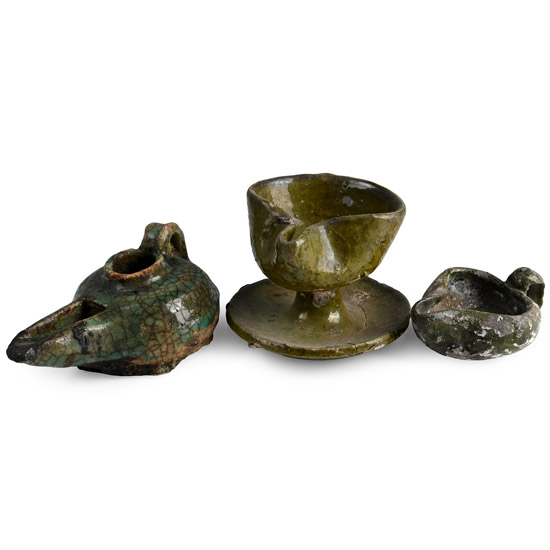 Western Asiatic Glazed Terracotta Oil Lamp Collection