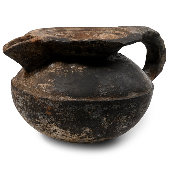 Large Greek Blackware Pottery Jug