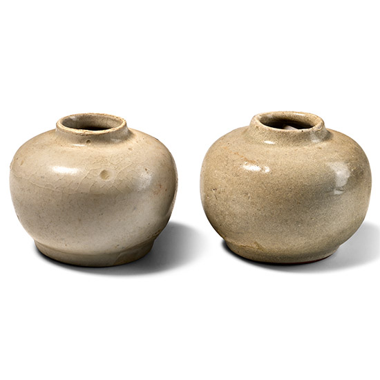 Hoi An Cargo Shipwreck Glazed Pot Pair