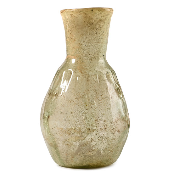 Byzantine Aqua Glass Mould-Blown Vessel