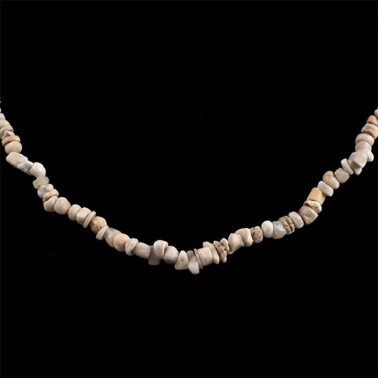 Western Asiatic White Stone Bead Necklace String