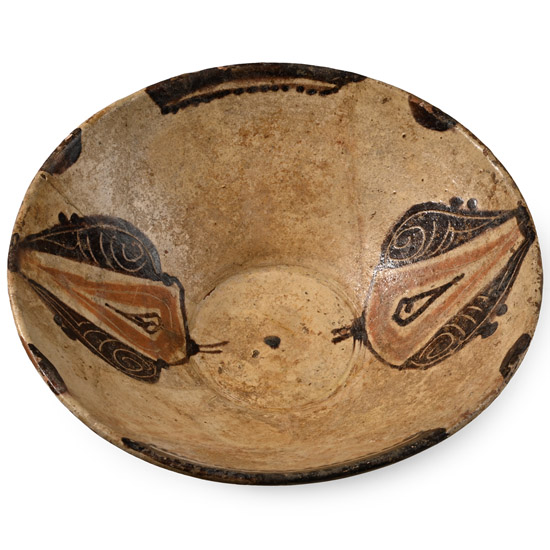 Western Asiatic Style Glazed Terracotta Bowl