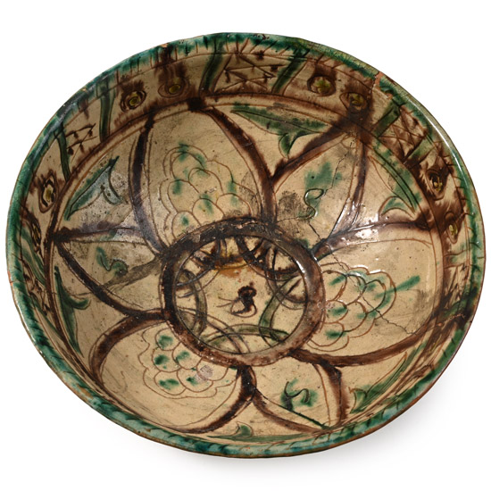 Western Asiatic Style Glazed Terracotta Bowl