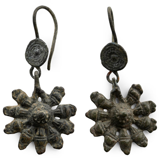 Byzantine Bronze Earring Pair