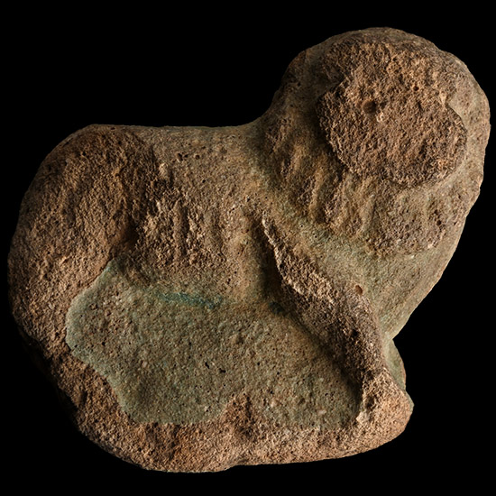 Egyptian Glazed Terracotta Lion Statuette