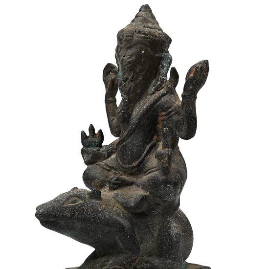 South East Asian Bronze Ganesha Seated on a Rat