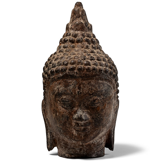Antique Bronze Head of Buddha