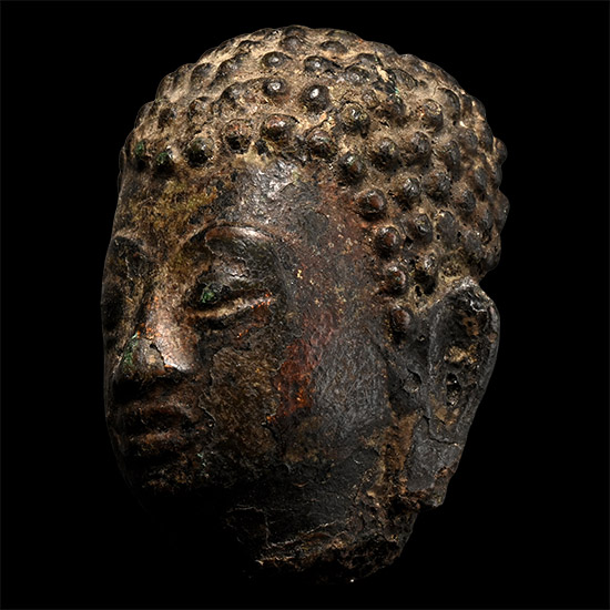 Antique Bronze Head of Buddha