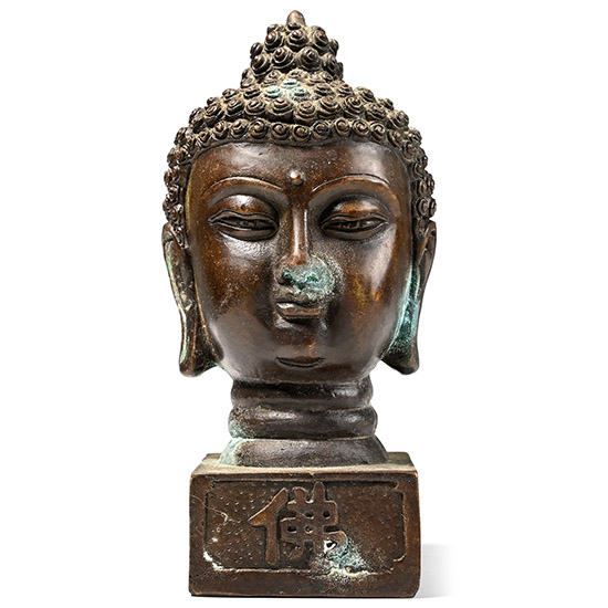 Vintage Bronze Head of Shakyamuni Buddha Stamp Seal