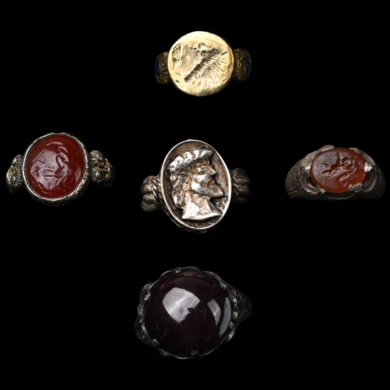 Post Medieval Silver and Bronze Ring Group