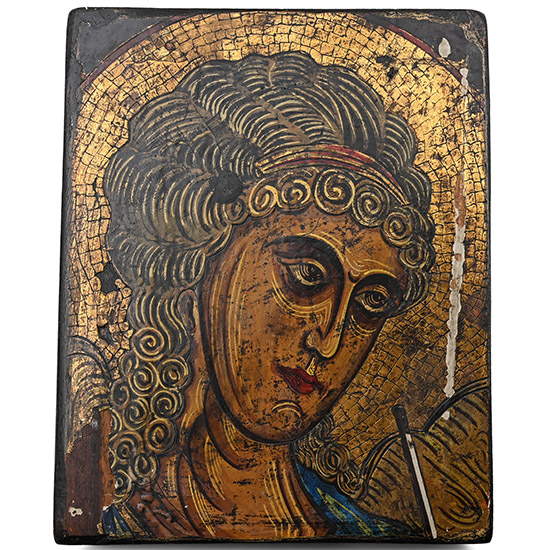 Vintage Gilded Icon of the Mosaic of Archangel Michael