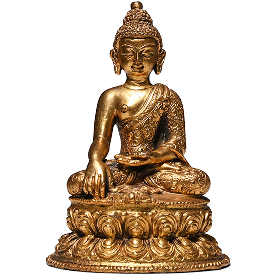 Himalayan Gilt Bronze Figure of Shakyamuni Buddha