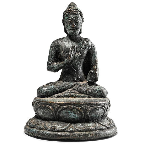 Vintage Bronze Seated Buddha Statuette