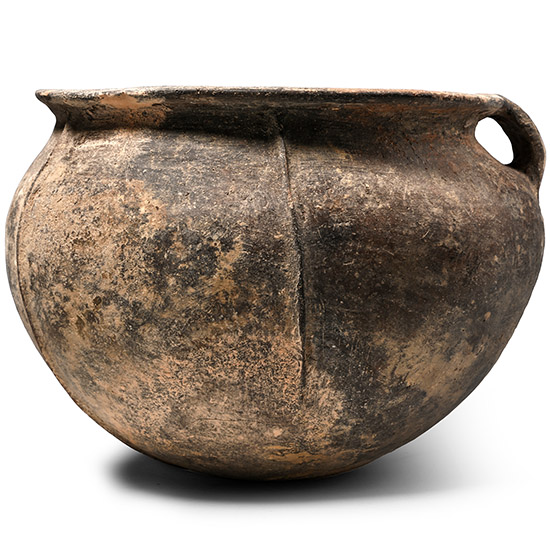 Large Western Asiatic Decorated Terracotta Handled Jar