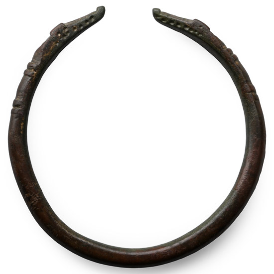 Roman Bronze Bracelet with Beast Head Terminals