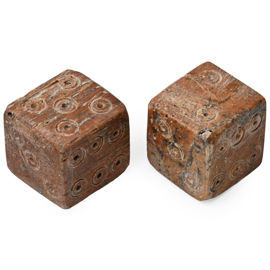 Roman Bone Gaming Dice Pair