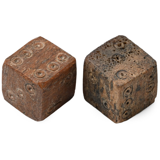 Roman Bone Gaming Dice Pair