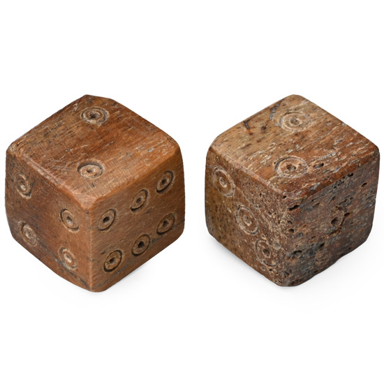 Roman Bone Gaming Dice Pair